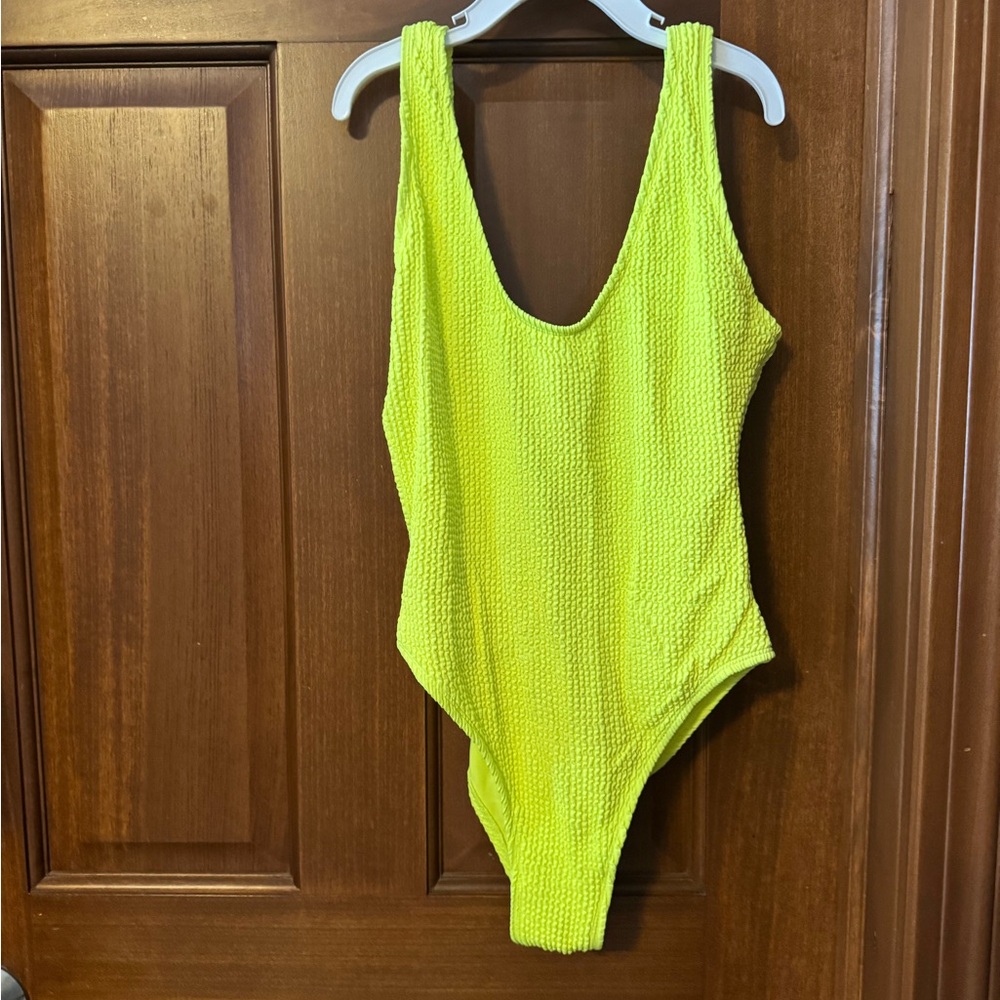 Buddy Love Neon Yellow Textured Swimwear